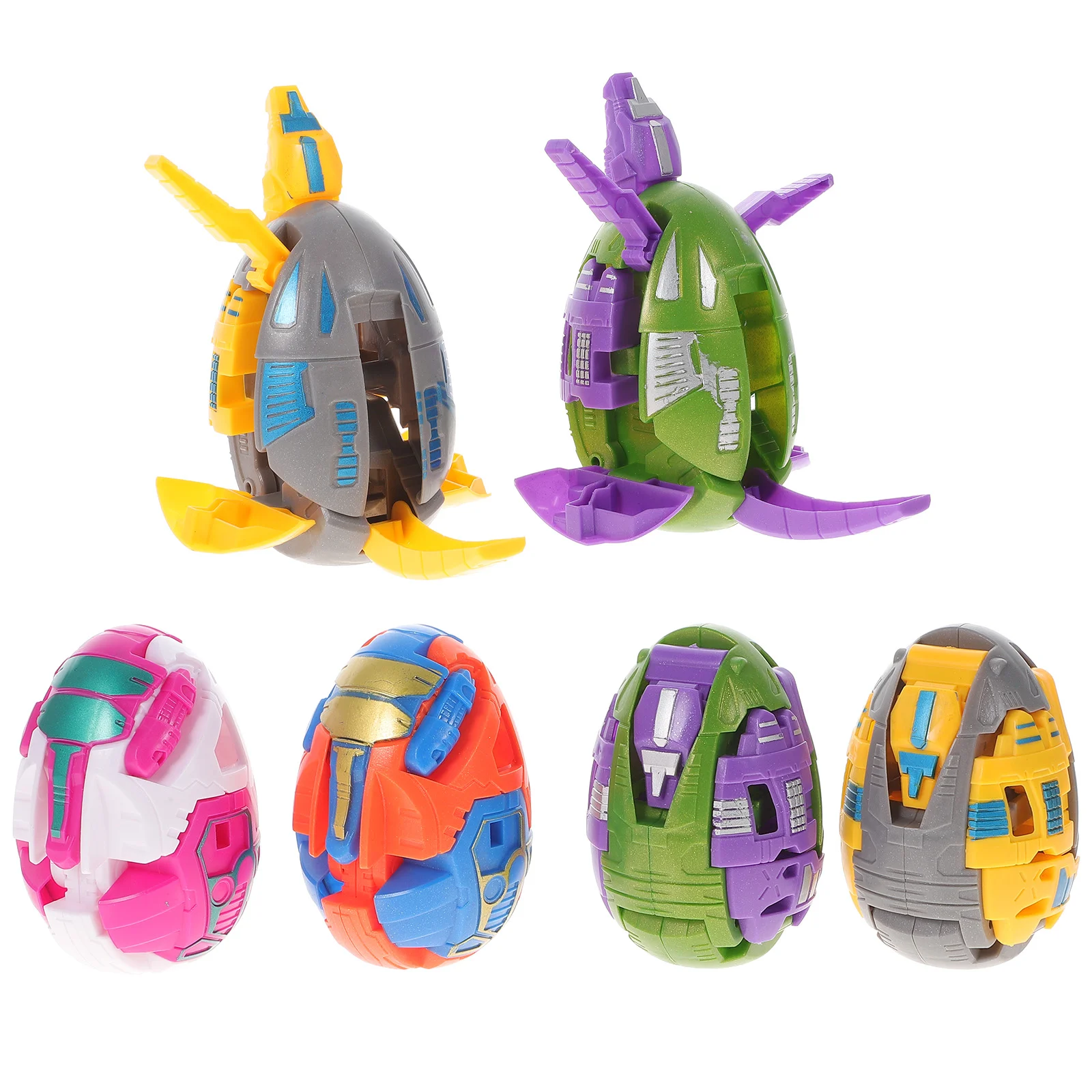 6 Pcs Dino Building Toys Dinosaur Transforming Children’s Kids Egg Robot Animal Model