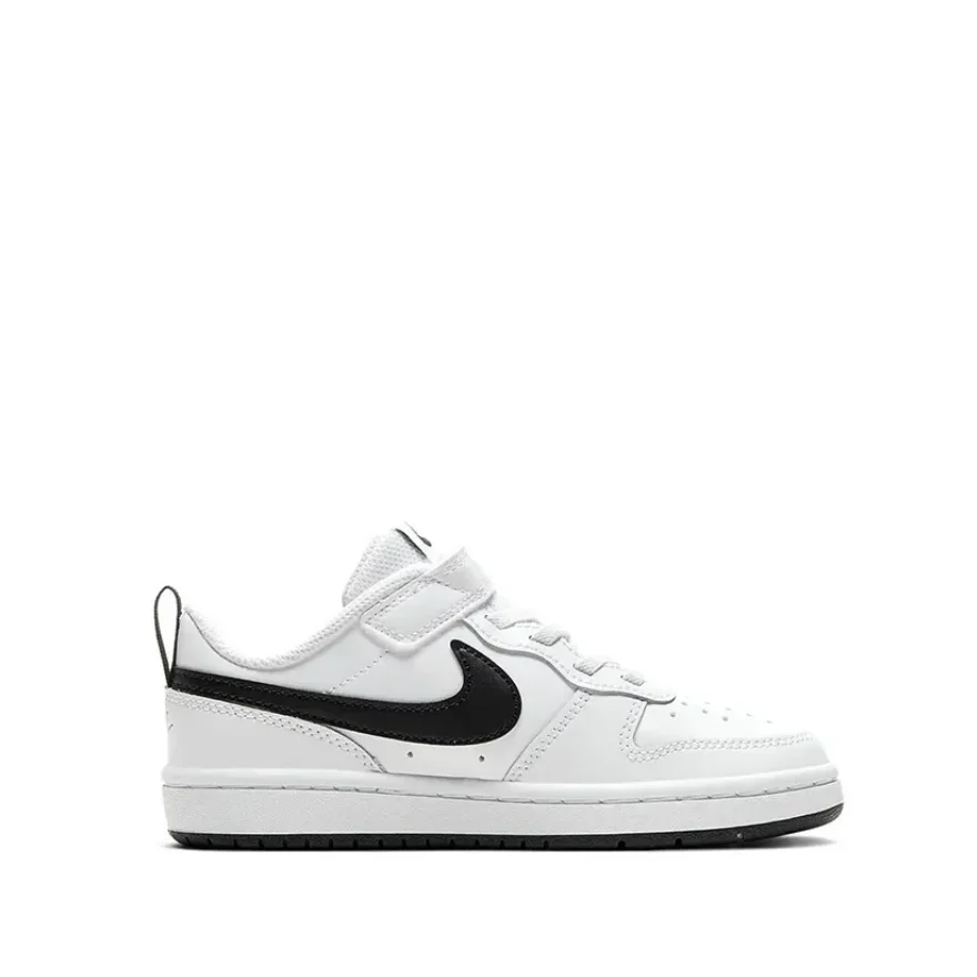 Nike-Baskets Court Borough Low 2, blanches et noires, pour enfants et enfants d'âge moyen