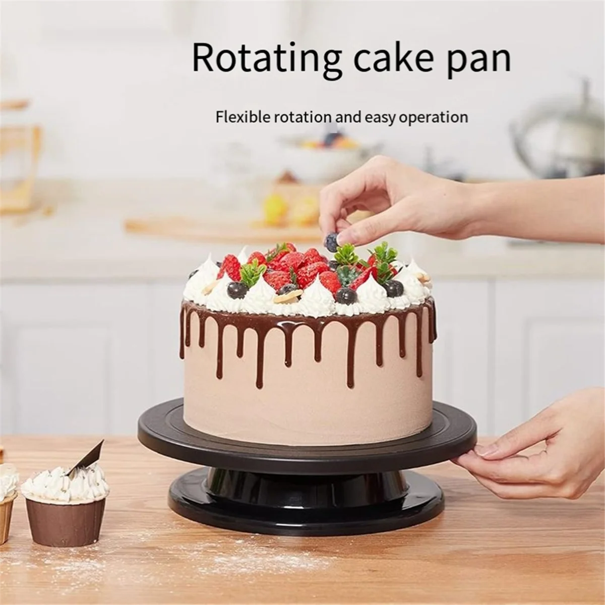 Cake Turntable Rotating Carving Turntable Birthday Cake Decoration Decorating Turntable Purple