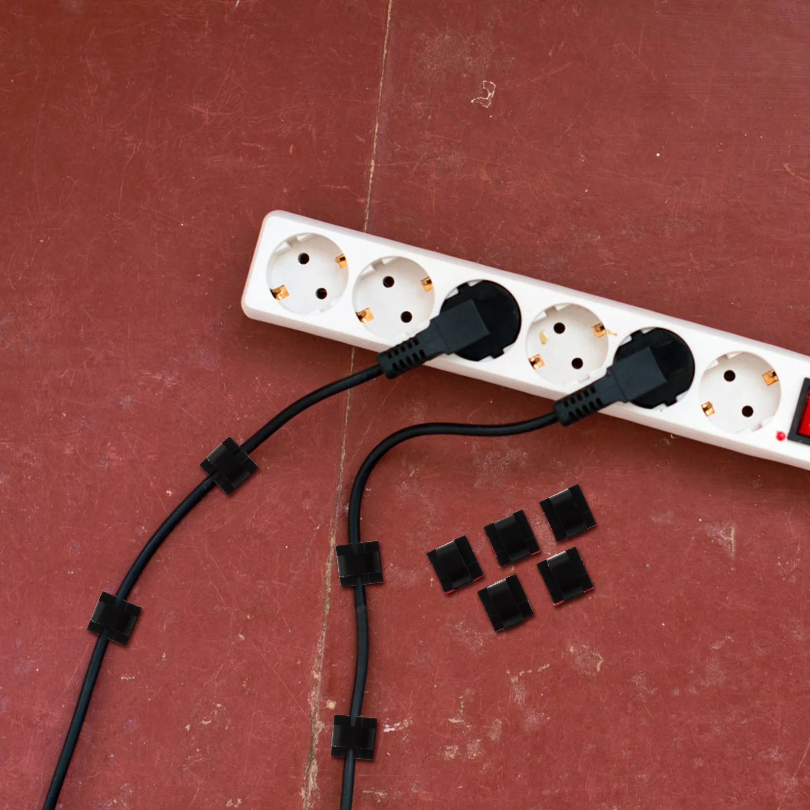 

50Pcs Square Shaped Cable Keeper Practical Wire Organizer for Various Cords and Cables Plastic Cable Winder Cord Organizer