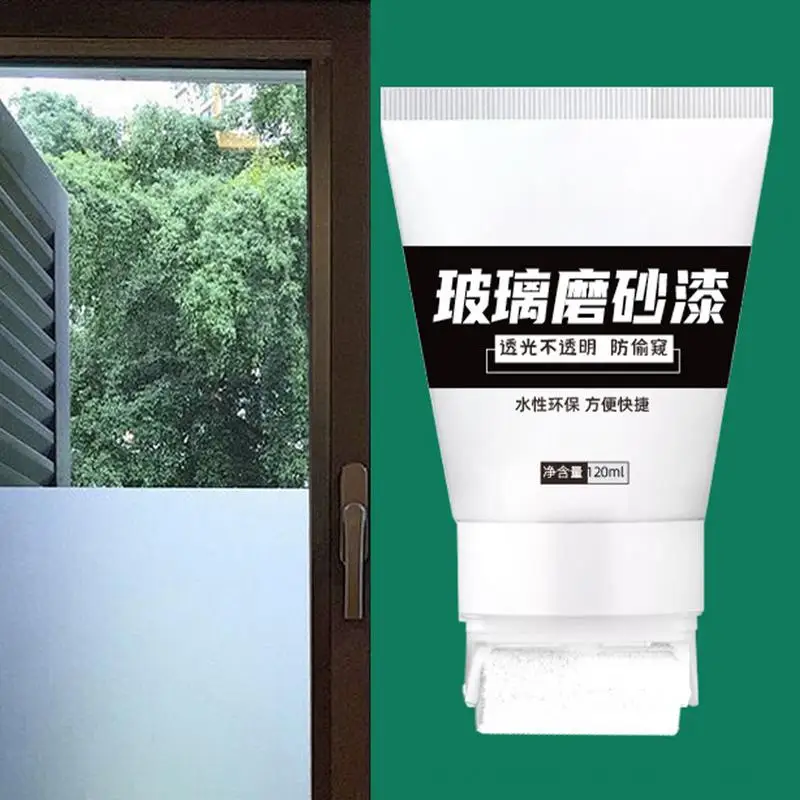 Window Privacy Paint UV Resistant Glass Frosting Kit 120ml Safe Water-Based Window Frosting Paint Privacy Protection Waterproof