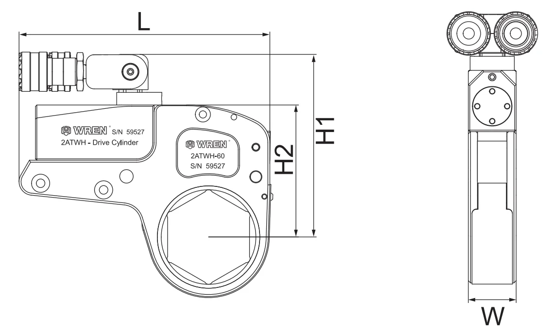 

WREN Accurate 4ATWH Hydraulic Torque Wrench for Tightening Bolts and Nuts 552-6108N.m Hydraulic Tools