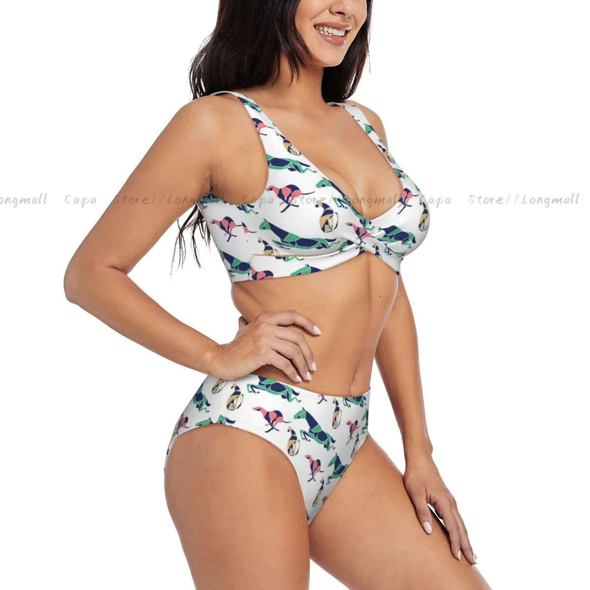 

Sexy Bikini Women Swimwear Colorful Horses And Dogs Female Swimsuit Swimming Bathing Swim Suit Summer Beachwear