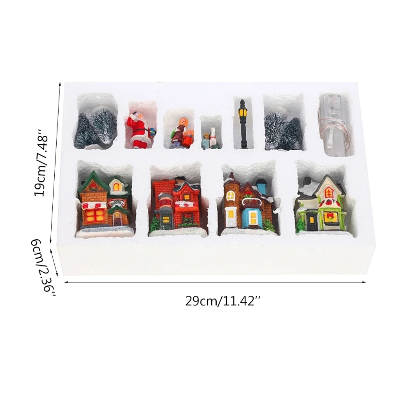 Illuminated Village Collection Christmas Winter Village Animated Christmas Scene with LED Lights Xmas Presents for Dropshipping