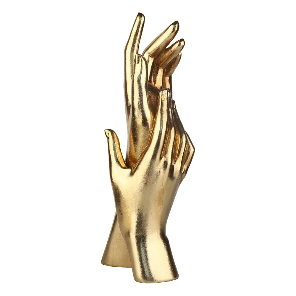 

SOFT-Resin Golden Hands Art Piece For Home Office, A Perfect Wedding & Friendship Gift