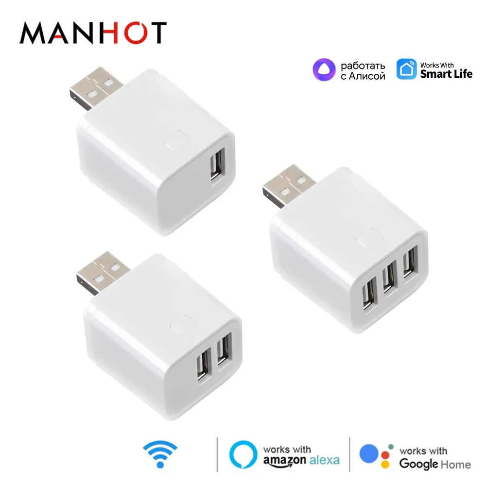 Smart WiFi/Zigbee Micro USB Adaptor 1-3 Gang 5V Mini USB Power Adaptor Charge Plug Timing Voice Alexa Google Smart Life Alice