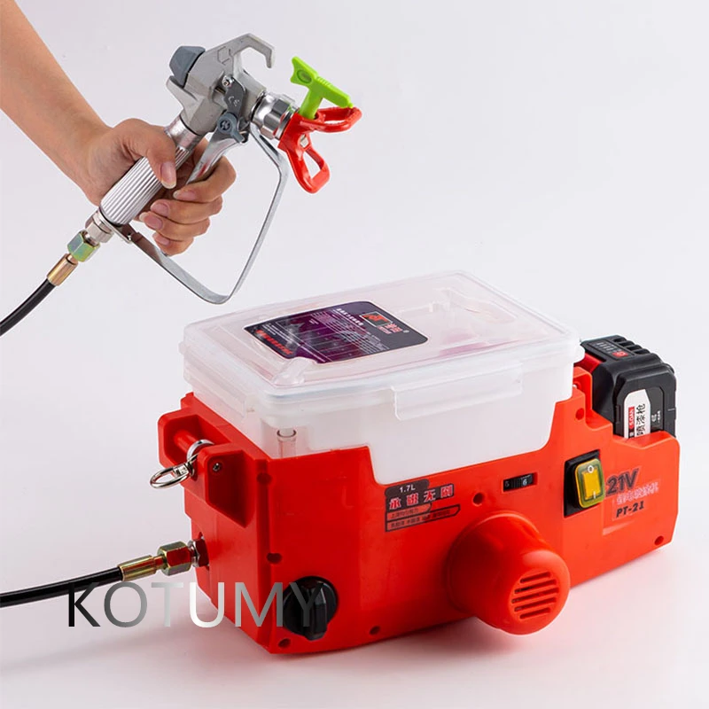 Portable Airless Sprayer Lithium Battery Paint Spraying Machine Painting Tool 1.7L Electric Spray Gun Backpack Latex Line Lacque