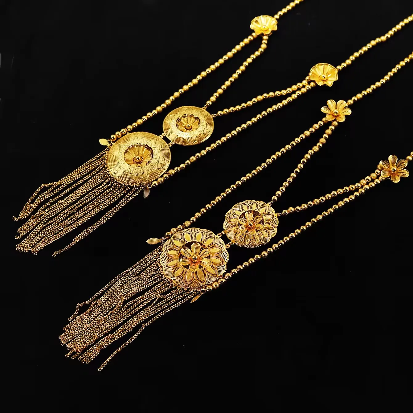 

New Dubai Australia France 24K Gold Plated Necklace Earrings Engagement Party Jewelry Gift Set for Lover YY10692