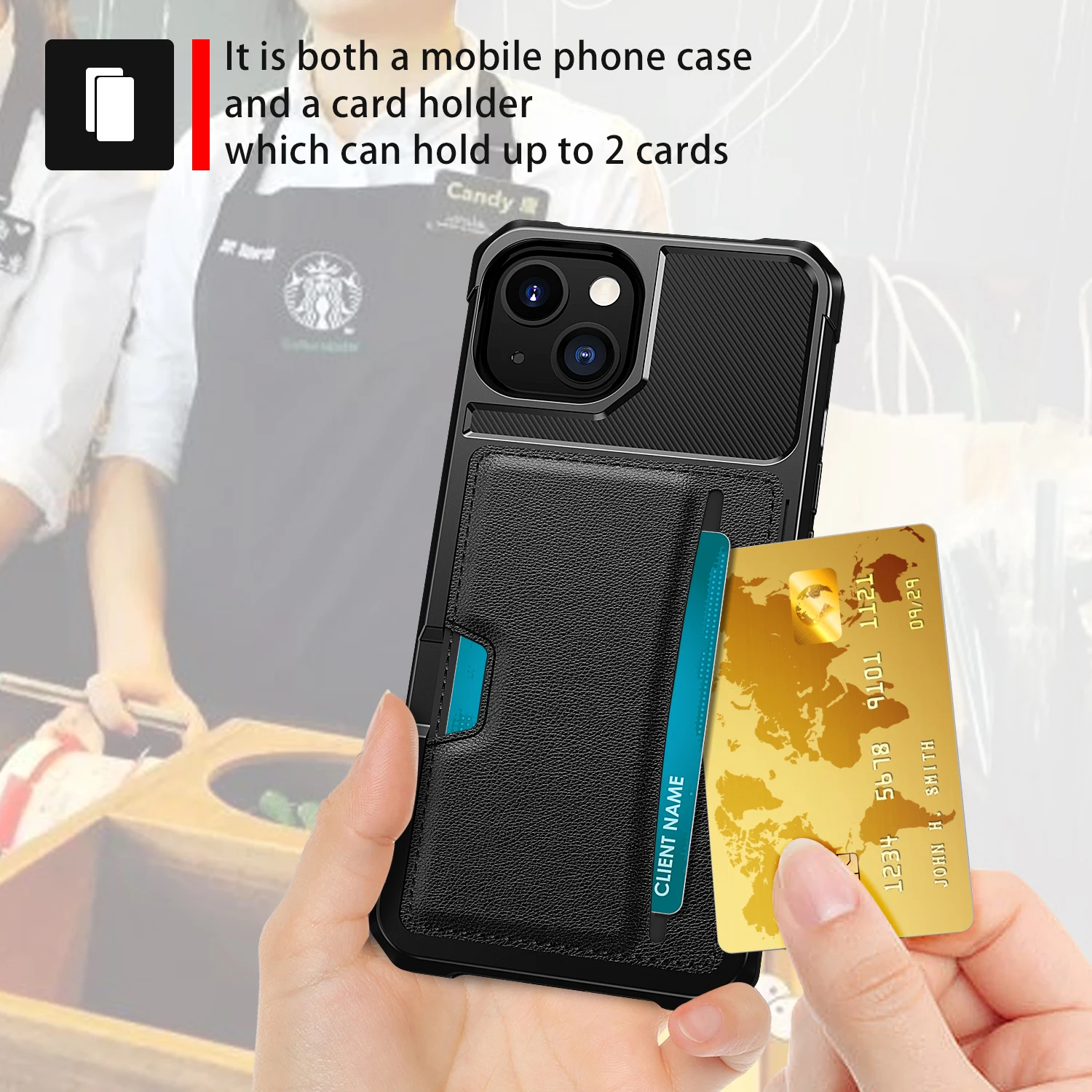 Shock Proof Card Slot Protective Case for Iphone 13 Pro Max 11 12 Mini 13pro X XS XR Anti-Slip Cell Phone Cover Funda Capa