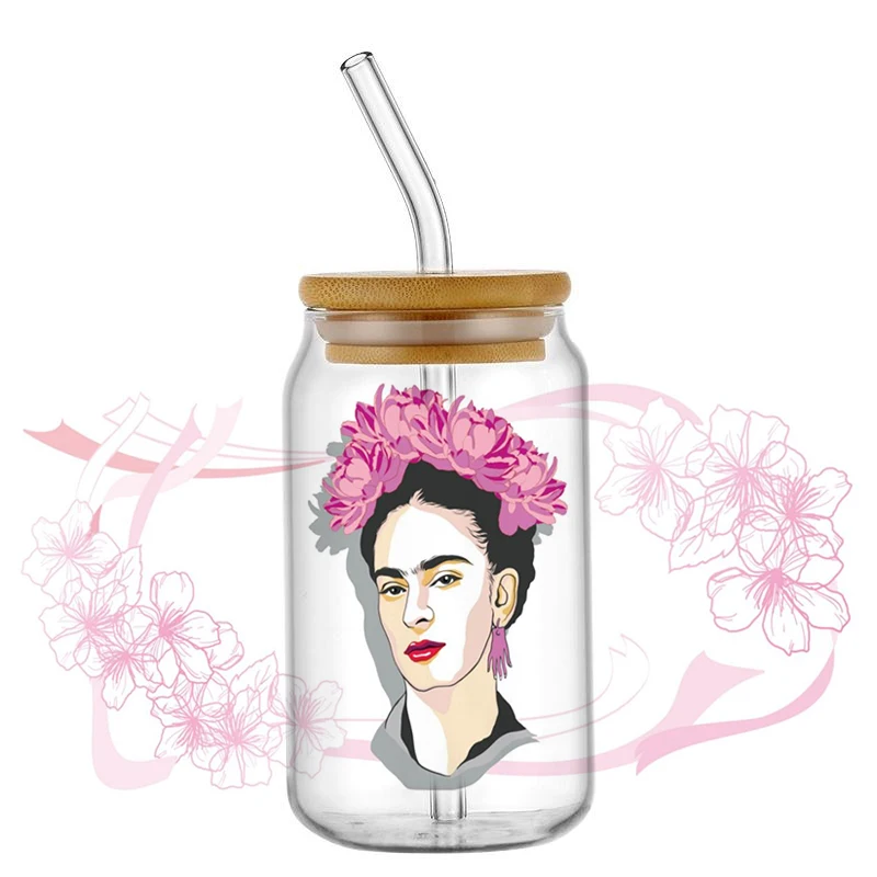 MINISO 3D Transfer Sticker Vintage Fashion Girl Design UV DTF Cup Wrap for 16oz Libbey Glasses Washable DIY Mug Sticker
