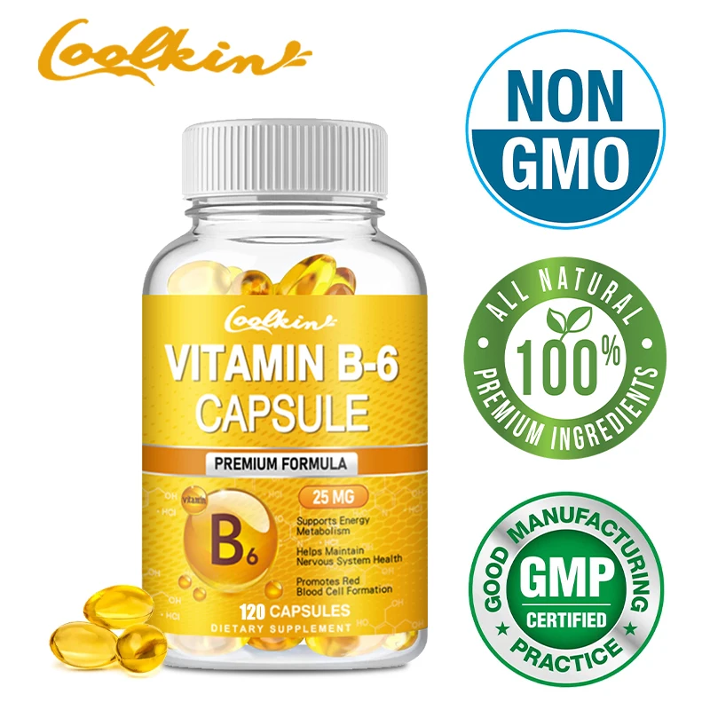 Vitamin B-6 Capsules - Supports Nervous System, Cardiovascular Health