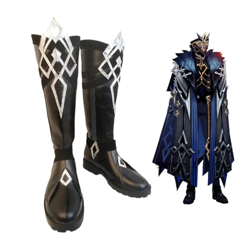 

NewGame Genshin Impact the Eleven Fatui Harbingers The Captain Il Capitano Shoes Cosplay Boots Custom Made Halloween Carnival Pa