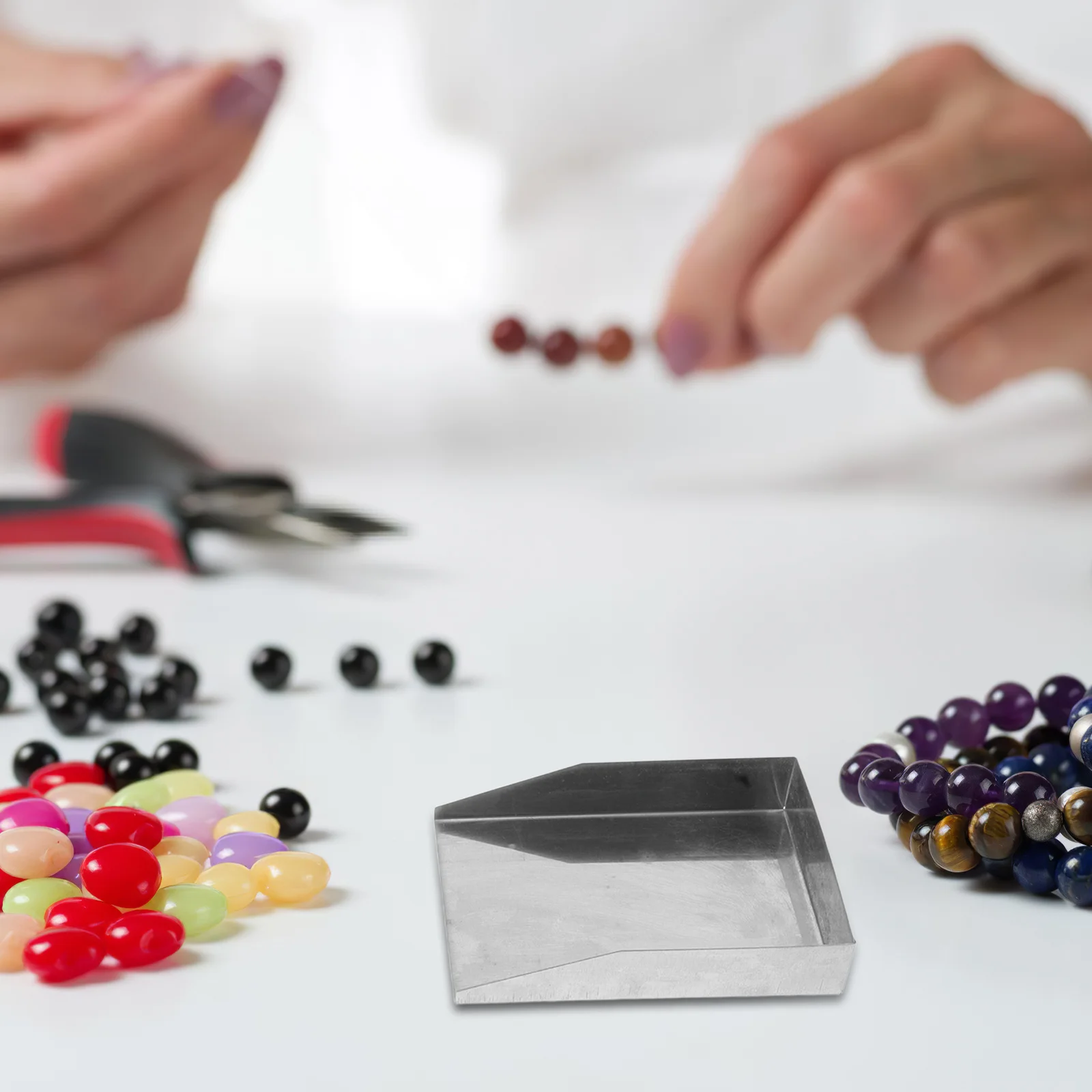 

5pcs 5 Pack Beads Jewelry Craft Shovel Diamond Scoop Tool Flat Sorting Silver Mini Pearl