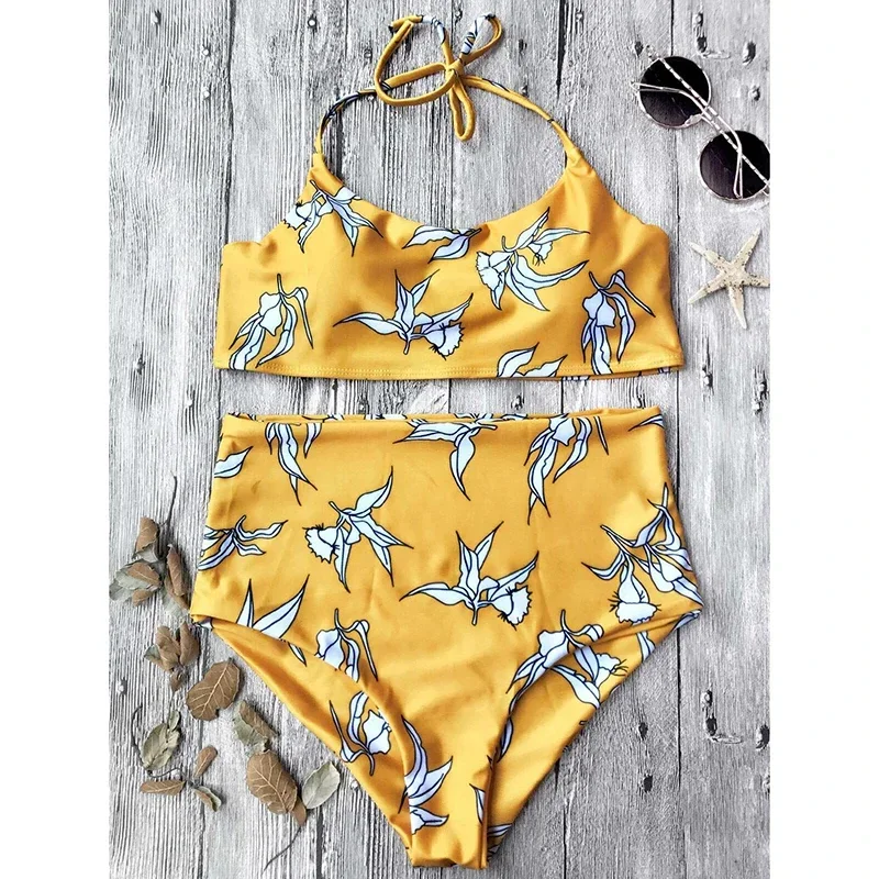 Biquínis florais femininos biquinis listrado superior inferior maiô biquíni brasileiro biquini cintura alta biquíni maiô feminino