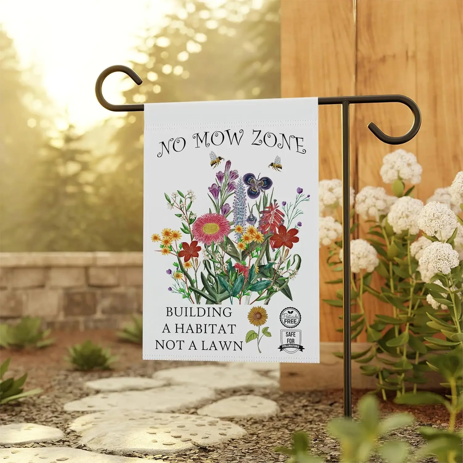 LissiArt97 No Mow Zone Garden Flag - Encourage Conservation Flag - Outdoor Home Decor - Gift For Friend- Family - Double Sided P