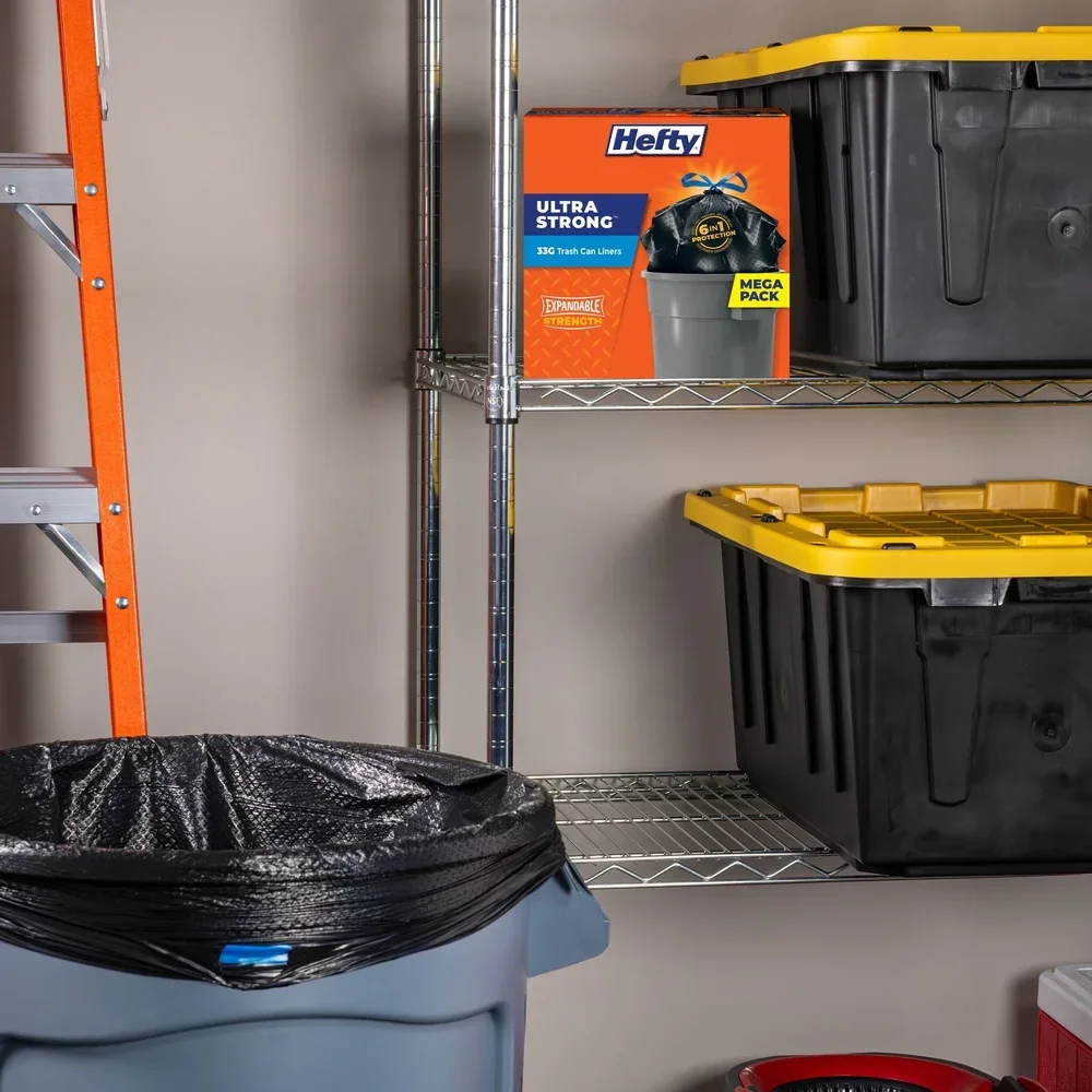 

Сверхпрочные очень большие мешки для мусора Сверхмощные устойчивые к проколам застежки на шнурке 33-галона большие вкладыши для мусорного бака 40 шт.