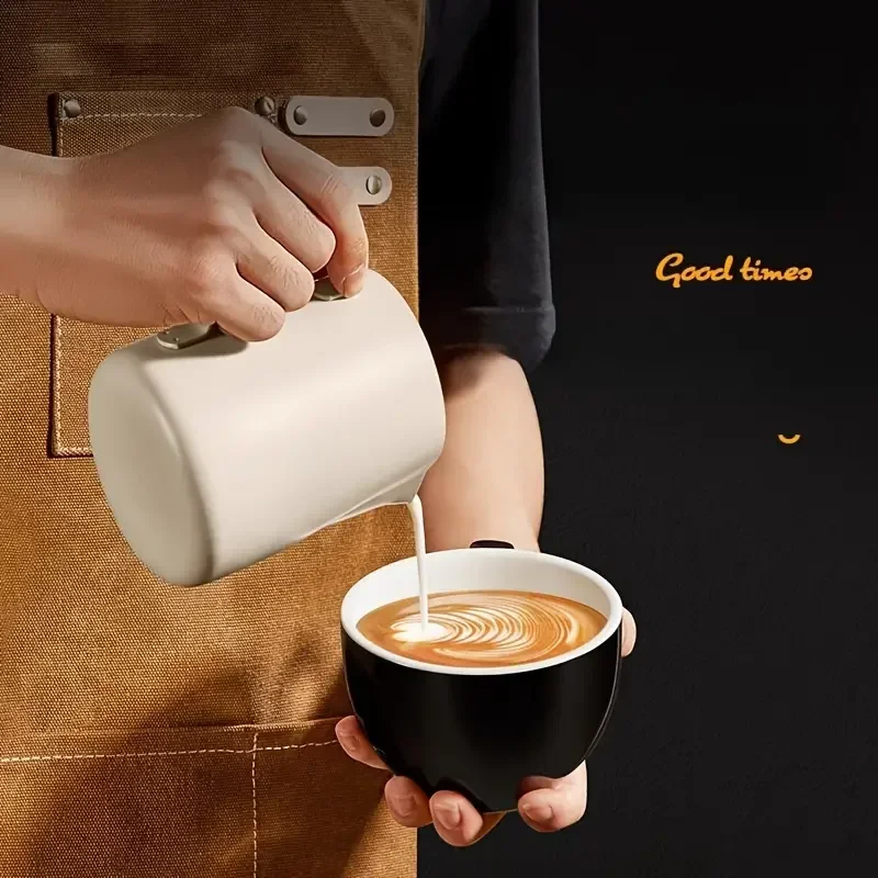 350/600ml Stainless Steel Milk Frothing Pitcher Cappuccino Latte Art Cup Long Rounded Spout Milk Frother Jug Cafe Office Use