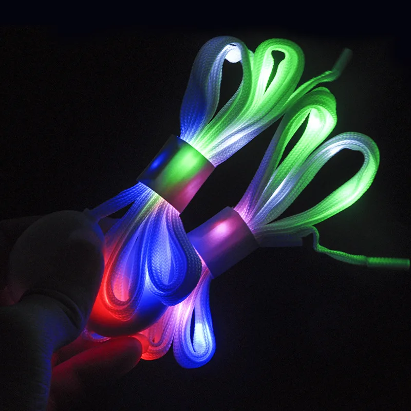 LED Luminous Shoelaces Fluorescent Shoes Laces Night Running Flashing Inline Roller Skates 4 Wheels Skate Laced Shoes Shoe Rope