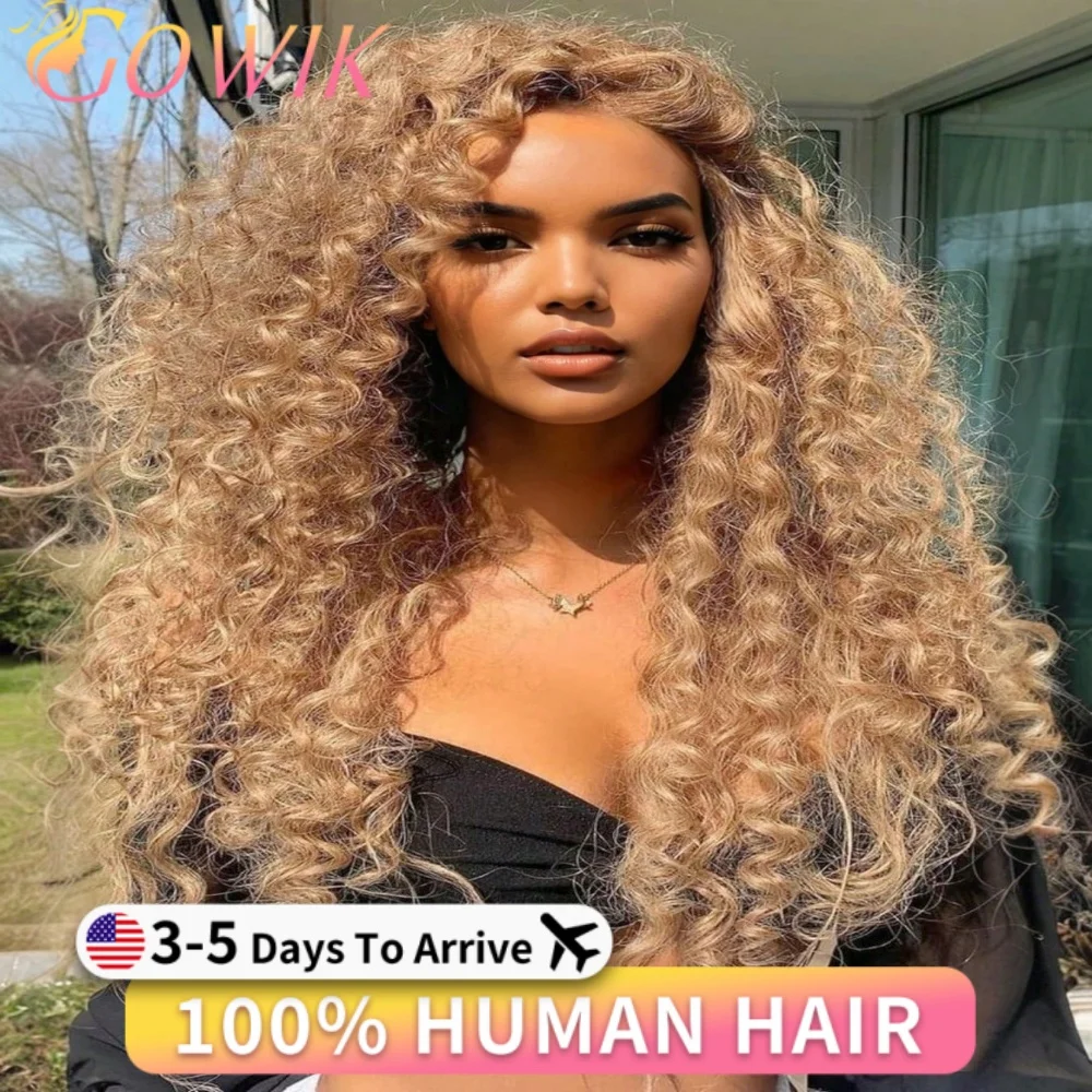 

250 Плотность Медовый Блондин Вьющиеся 13x6 Парики Фронта Шнурка Человеческих Волос 13x4 Цветной Парик Фронта Шнурка 100% Настоящий Предварительно Сорванный Бразильский Парик