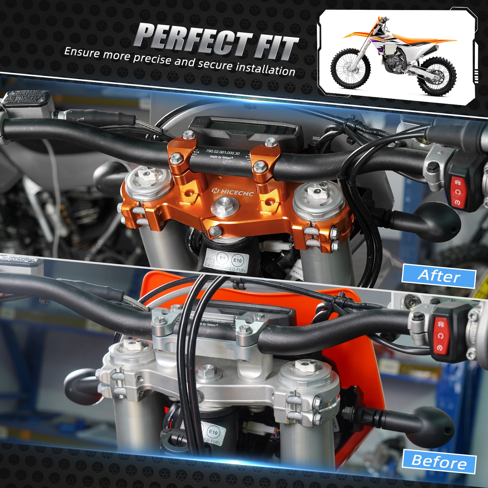 2024 para ktm exc 300 sx sxf 250 xc300 excf 350 xcw 500 XCF-W para husqvarna te300 fe450 gasgas ec300 kit de braçadeira de árvore tripla superior