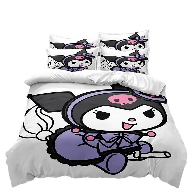 

Cute Anime Cartoon Kuromi Bedding Picture Comforter Quilt Bed Cover Duvet Cover Pillow Case 2-3 Pieces Sets Kids Adult Size