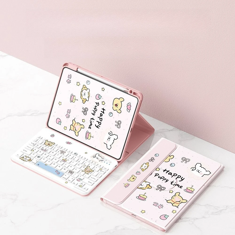 

Милый розовый Bluetooth-клавиатурный комплект с мышью для Xiaomi Pad, мультяшный чехол для планшета Redmi Pad SE 11 дюймов, Mipad 7 Pro 11.2 дюйма