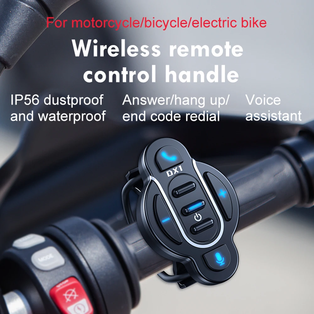 

Waterproof Handlebar V5.4 Bluetooth Buttons Motorcycle Helmet Headset Remote Control Wireless Handsfree Support Voice Assistant