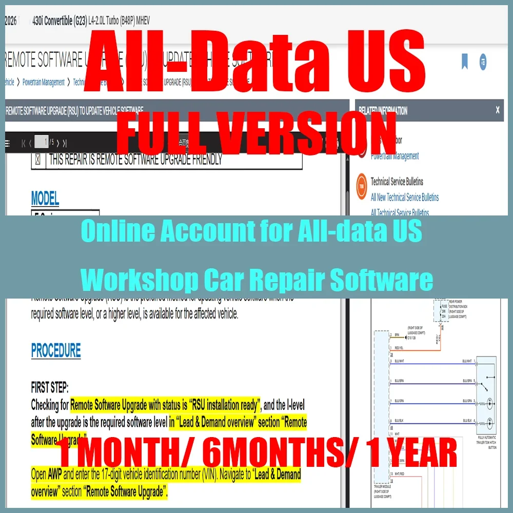 2026 ALL DATA Online Account for All-data US Workshop Car Repair Software Support Mobile Login Work Stable Online Update to 2027