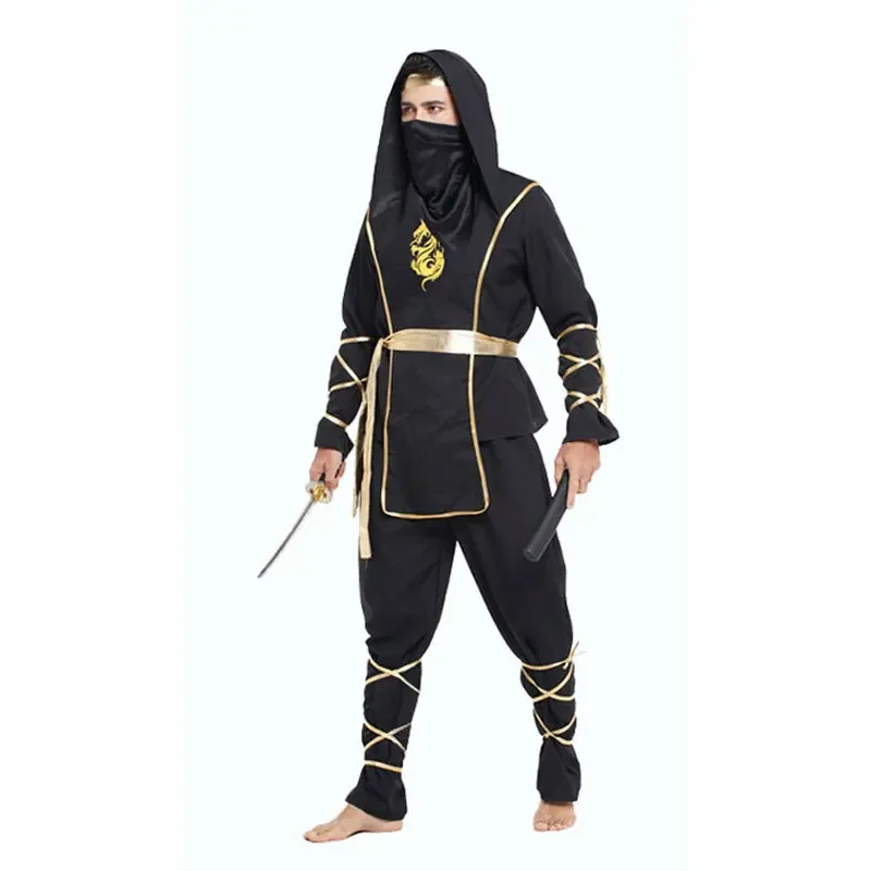 Umorden-Costume d'Halloween Noir Kokor Ninja Sans-abri pour Homme, Tenue de Cosplay, Dragon de Barrage Trempé