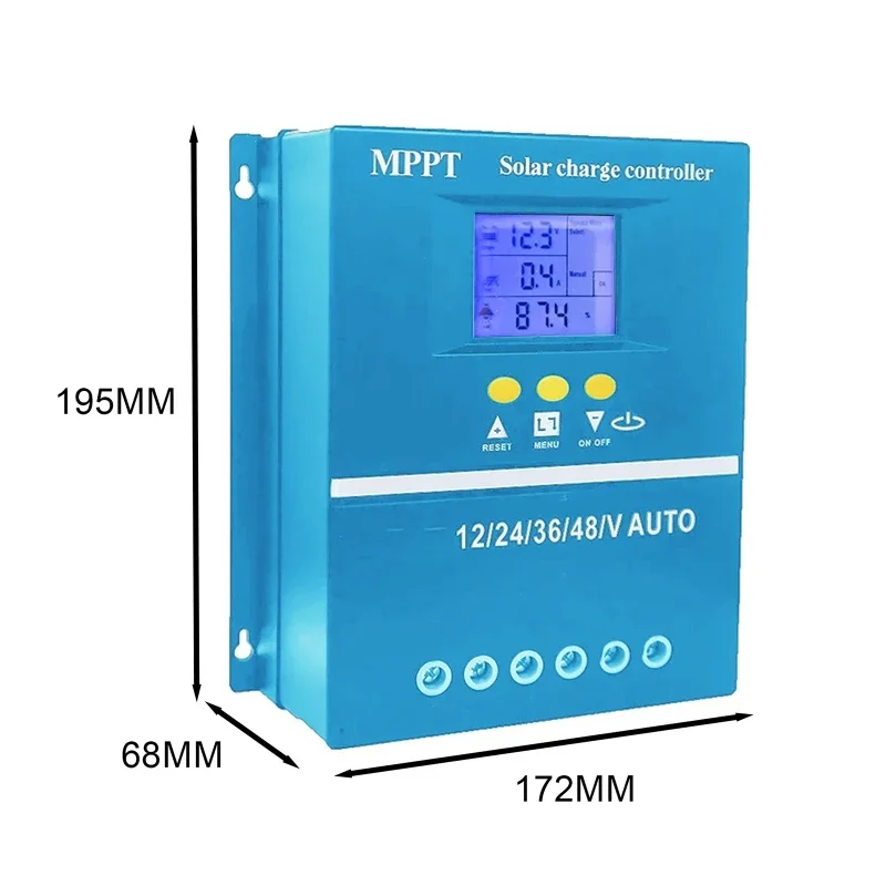 MPPT 12V 24V 36V 48V Solar Charge Controller Tools 60A 70A 90A LCD Dual USB Lead Acid Lithium Batteries Charger Control