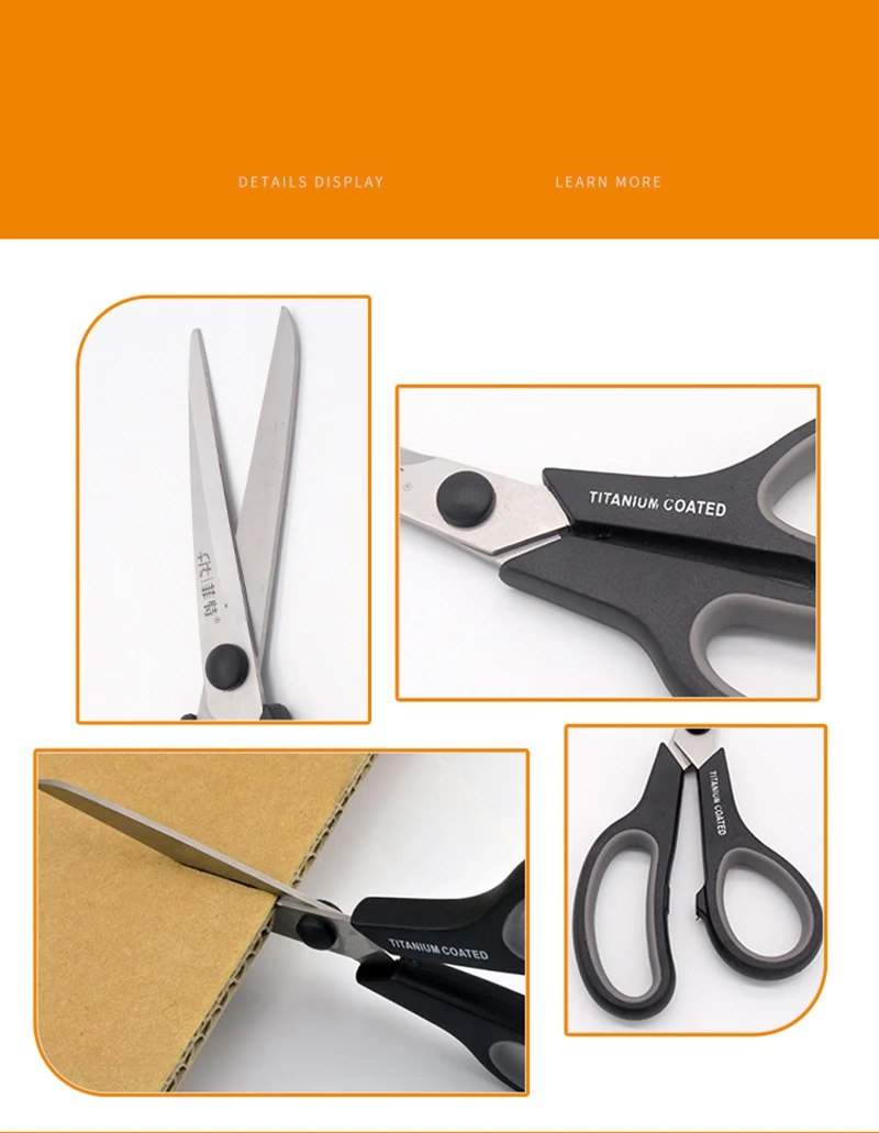 Stainless Steel Large Scissors Household Office Hand Scissors Paper Cutter Tailor'S Scissors Multi-Functional Stationery Knife