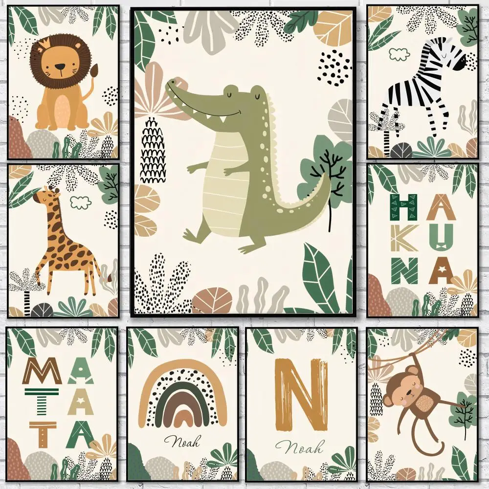 ملصق حيوانات قوس قزح على شكل قرد حمار وحشي على شكل أسد، ملصق مثالي ذاتي اللصق، مصمم لمساحات تناول الطعام في المكتب المنزلي #1