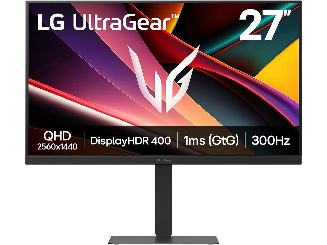 Lg Ultragear 27" Qhd 1440P 300Hz Gaming Monitor, Freesync Premium & G-Sync, 1Ms, Hdr400, Usb-C, Speaker, 27G640A-B