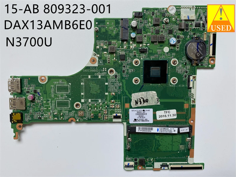 For 15-AB USED Laptop Motherboard 809323 DAX13AMB6E0 with N3700U CPU Fully Tested to Work Perfectly