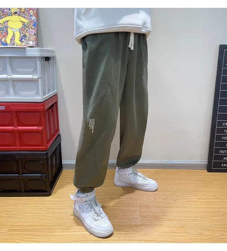 Hong Kong Fashion Men's summer new 2024 character letters cargo pants hip-hop trend high street gangster handsome pants