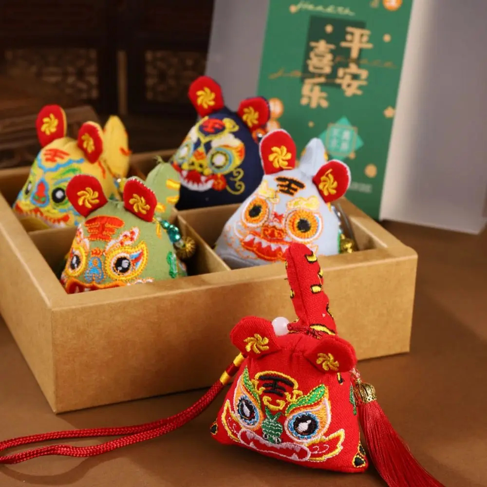 

Ancient Five Tiger Sachet Embroidery Craft Safety Dragon Boat Festival Sachet Handicrafts Embroidery Car Pendant Car Accessories