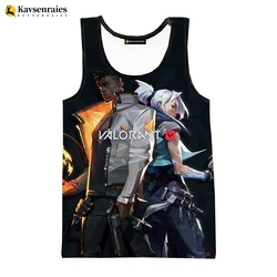 2023 Hot Anime Valorant 3D Print Tank Tops Men Women Harajuku Streetwear Oversized Sleeveless Shirts Men's Clothing Ropa Hombre