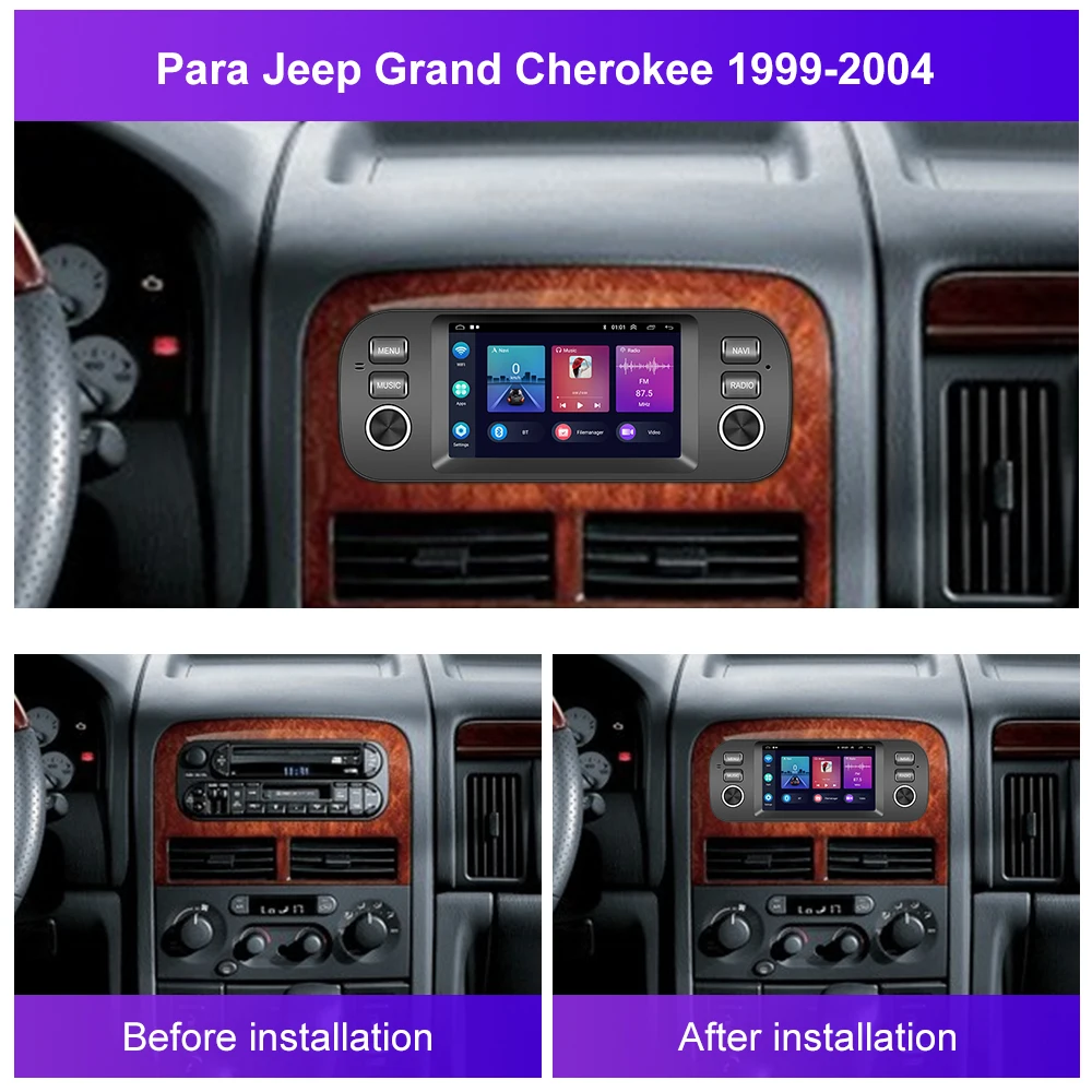 LeeKooLuu 2 Din Android 11 Car Radio GPS Wifi Wireless Carplay Player For JEEP Grand Cherokee Liberty Wrangler Chrysler Dodge