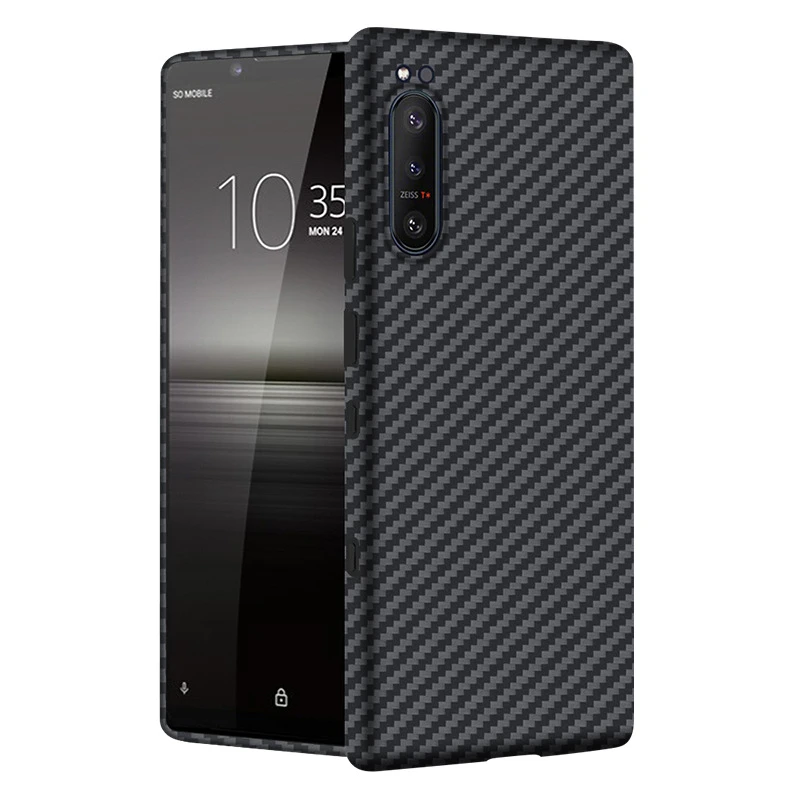 Premium Carbon Fiber Phone Case For Sony Xperia 1 iii Case Shockproof Slim Back Coques For Sony Xperia 10 iii Xperia 5 iii Cover