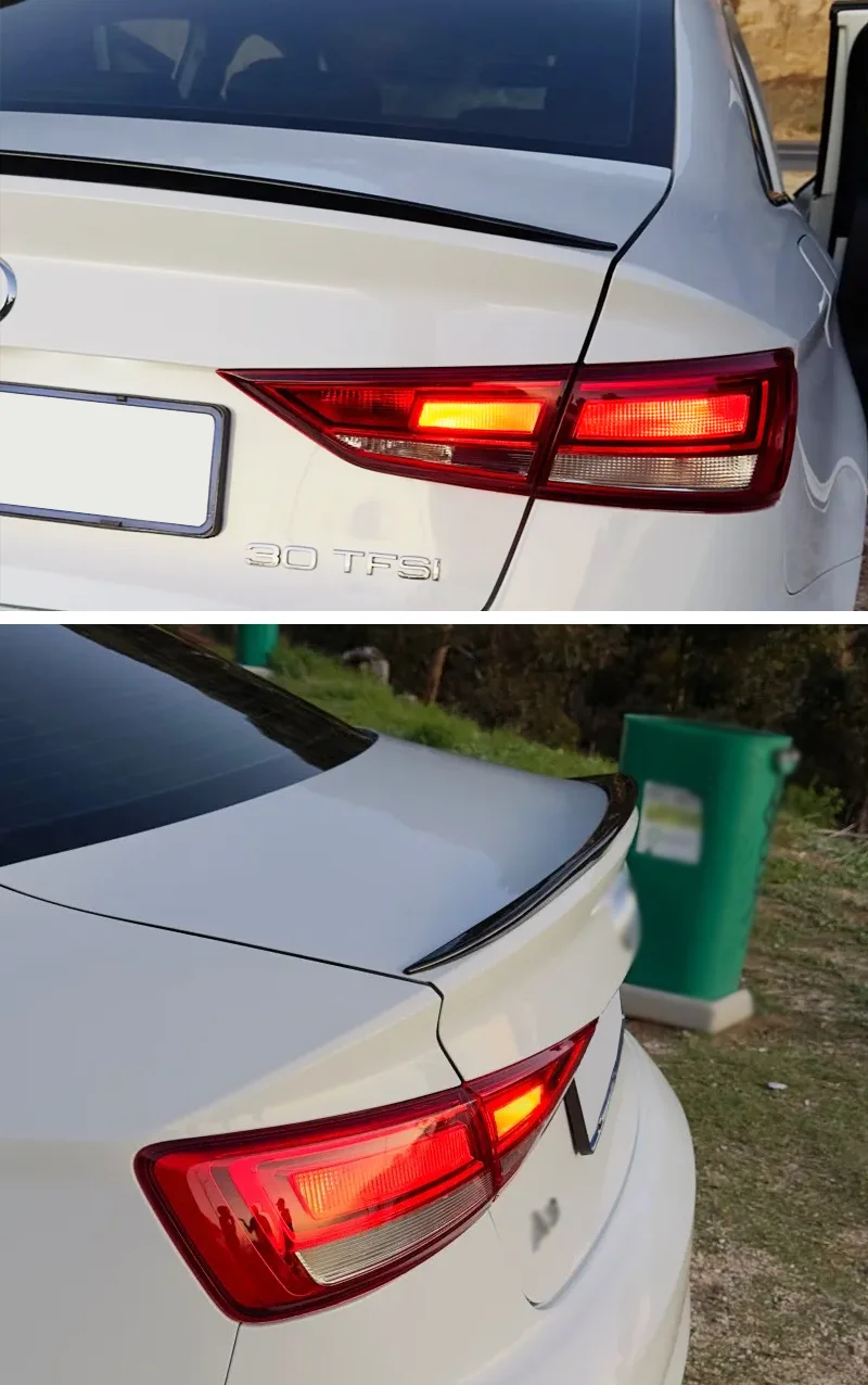 Für Audi Zubehör A4 B8 B9.5 B5 B6 B7 Limousine 2004+ Auto Heckspoiler Flügel Hochglanz Schwarz Weichplastik Karosserie-Kit – Detail 3