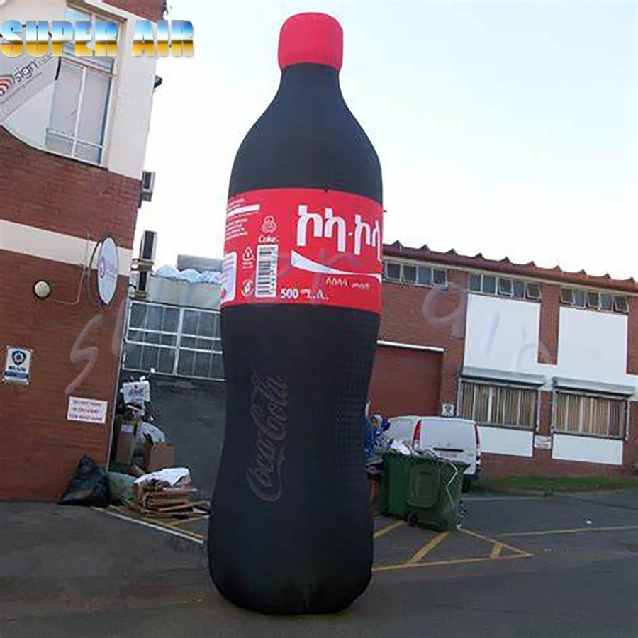 

Customized giant advertising model inflatable drink coke bottle with fan for trade show