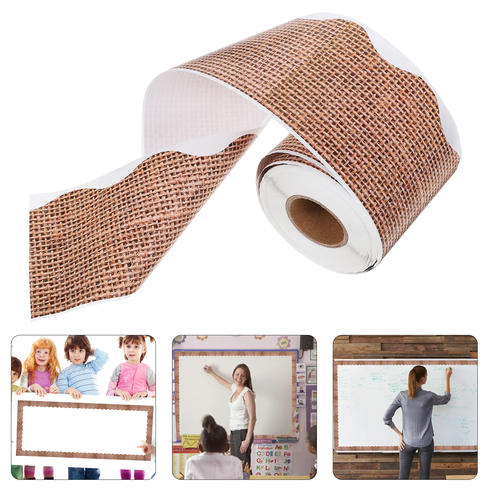 1pcs 1 Roll Scalloped Border Trim Bulletin Board Sticker Decorative Classroom Bulletin Borders Wall Trim Stickers School Office