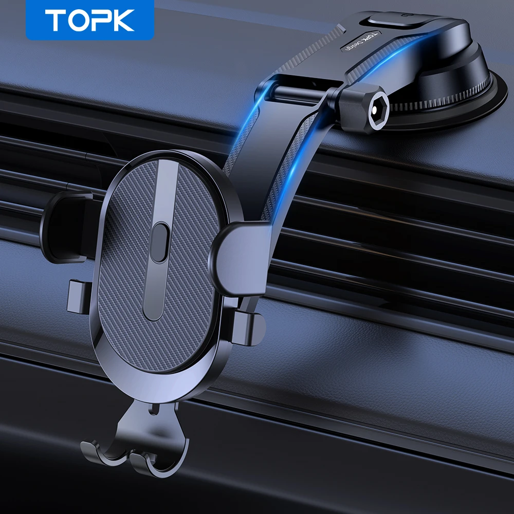 TOPK Autotelefonhalter Armaturenbretthalterung Freisprecheinrichtung Starke Saugkraft GPS-Halterung für iPhone 17 16 15 Samsung S25 Huawei Redmi Stand