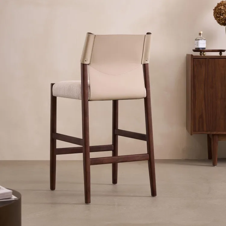 Chair Modern Back Chair Light Luxury Dining Chair Household Table and Solid Wood Leisure Restaurant Simple Wrought
