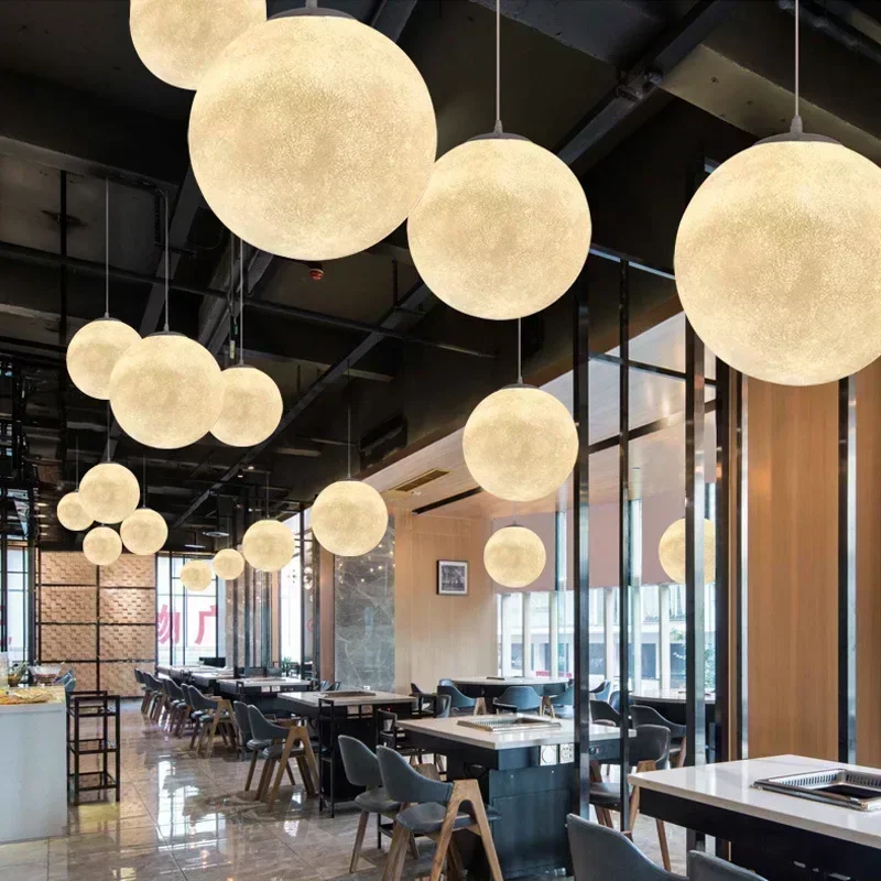 Restaurant Pendant Light Creative Planet Decoration Lamp Suitable for Bedroom Living Room Bar Counter LED Lighting Fixtures