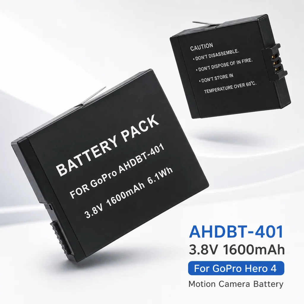 Action Camera Battery 1600mAh Rechargeable Lithium Replacement Battery For GoPro Hero 4 Hero4 Motion Camera Battery Accessories