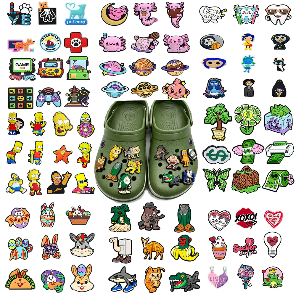 6-38pcs Hot Toys Cute Cartoon Suit Series PVC Shoe Charms Accessories DIY Boys Girls Sandal Wristbands Decorations Gifts
