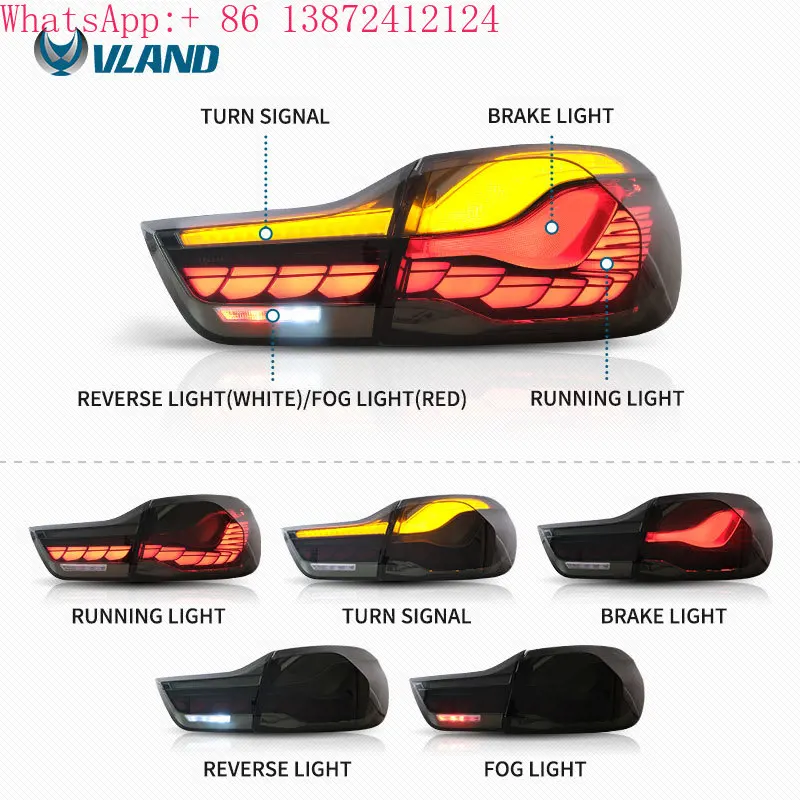 

VLAND Factory Start up Animation DRL 2014-2020 Rear Lamp F33 F36 F83 F32 F82 Gts Oled Style Tail Lights for bmw M4