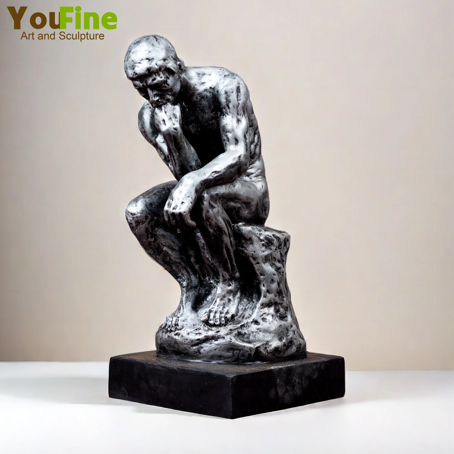 

Hot Casting Bronze Thinker Man Sculpture Auguste Rodin The Thinking Man Bronze Statue Handmade Art Crafts For Home Decor Gift