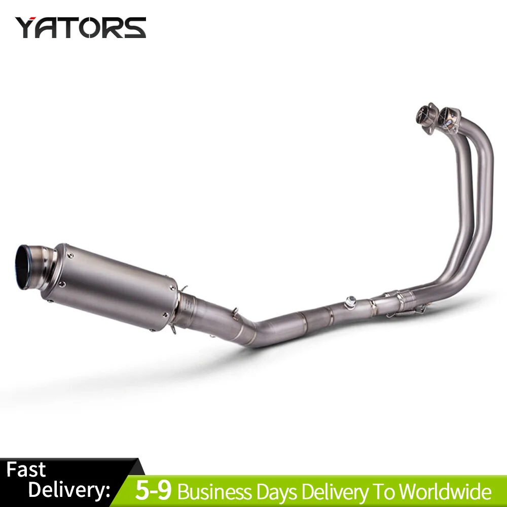 

For Yamaha YZF-R3 2021-2024 Titanium Full System Exhaust Tips Front Link Pipe Exhaust Systems Exhausts Pipes